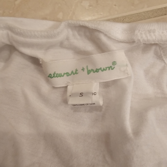 Stewart + Brown organic cotton white textured long sleeve shirt small - Picture 4 of 5